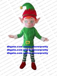 Natal Elf Christmas Spirit Mascot Traje adulto Caracteres de desenhos animados Performance Mark The Ocidental ZX1148