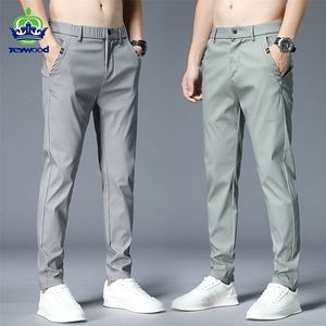 Мужские брюки летние тонкие повседневные мужчины 4 цвета классический стиль модный бизнес Slim Fit Cotton Colton Solid Color Brand Brons 38 221111
