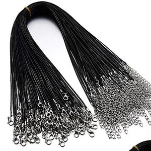 Catene Corda In Pelle Nera Collana Con Catena In Corda Cerata Artiglio Di Aragosta Chiusura Bk Per Creazione Di Gioielli Corda Accessori Fai Da Te Drop Delivery Fi Dhf2L