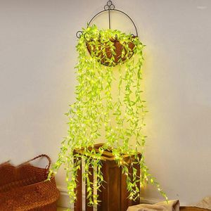 Strings 80CM 20 Branch 400LED Artificial Vines Fake Hanging Plant Leaf Vine String Light Green Leaves Garland Fairy