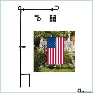 Garden Decorations Garden Flag Flagpole Metal Pole Holower Halloween Christmas Easter Stand Yard Flags Drop Delivery Home Patio Lawn Dh79x