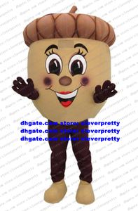 Pretty Mascot Costume Brown Acorn Makk Eikel Vlota Dry Fruit Nut Fancy Dress With White Tooth Tonge Long Ben No.8587 FS