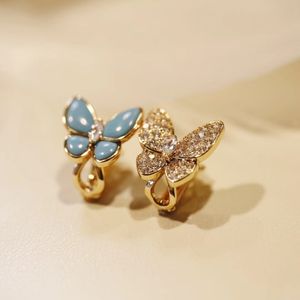 Stud High Qulity Classic Europe Trendy High Brand Jewelry Kolczyki dla kobiet Summer Butterfly Ear Anniversary prezenty 221111