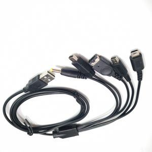 1,2 m kabel 5 i 1 USB -spelladdningsladdtråd snabb laddning för Nintendo 3DS xl NDS Lite NDSI LL Wii U GBA PSP