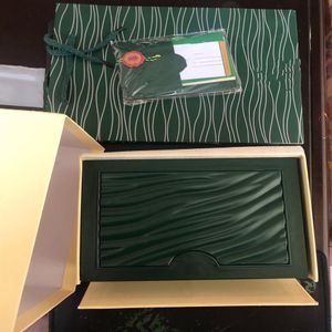 Qualidade de luxo mans wrist welts boxes swiss top Brands Original Green Box Paper para Rolex Watch Booklet Card in English Men Whol227m