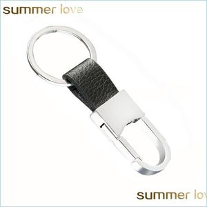 Ключевые кольца пользовательские буквы Keyring Keychain Кожаные мужские цепочки ключевые цепочки для автомобильного гравийного имени Продайте индивидуальный логотип персонализированный Je Dhopm