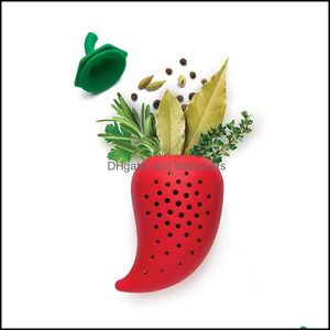 Herb Spice Tools Pepper Shape Spice Filter Sile Tea Infuser Strainer Chili Herbal Tool Seasoning Kit Kitchen Accessories 579 Drop Dh2Yy
