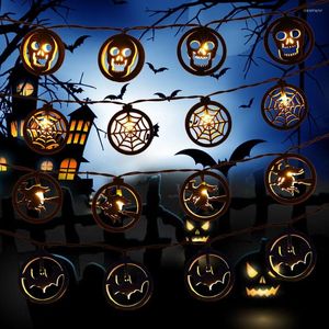Strings Halloween Light String Holiday Lighting Scenic Outdoor Lamp Waterproof Wizard Skull Bat Garland Winter Decor For Home