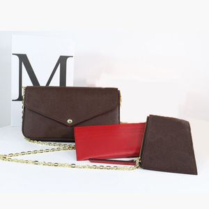 Bolsas de designer de acessórios de Pochette Multi Pochette Velho Flor Brown Três em um em um Moda de Luxo em Releição de Moda Moda Mensageiro Mensageiro M44840