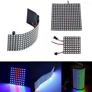 Şeritler 8x8 16x16 8x32 piksel SK6812 WS2812B RGB Matrix ayrı ayrı adreslenebilir dijital esnek LED panel ekranı DC5V