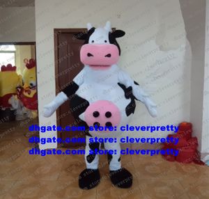 White Black Cow Bossy Cattle Calf Mascot Costume Adult Cartoon Character Corporate Image Film Prevalent Prevailing zx2470