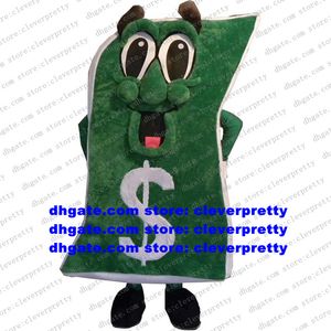 Ready Paper Money Mascot Costume Valuta Sedel Bill Cash Dollar USD Vuxen Tecknad karakt￤r Professional Stage Magic ZX4