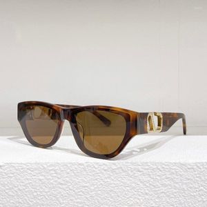 Sunglasses 2022 Top Quality Acetate Brown Tortoiseshell Rectangular Women Fashion Tiger Striped