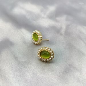 Studörhängen unik pärla imitation opal för kvinnor öron piercing mode smycken brudtärna bröllop flicka presenttillbehör