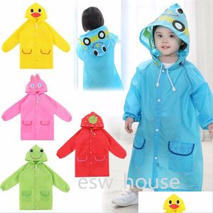 Raincoats Waterproof Children Raincoats Cartoon Design Baby Summer Rainwear Ponchon 90130Cm Length Drop Delivery Home Garden Househo Dhngb