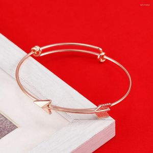 Braccialetti espandibili Bangle Grils Bracciale a freccia con cablaggio semplice regolabile color oro