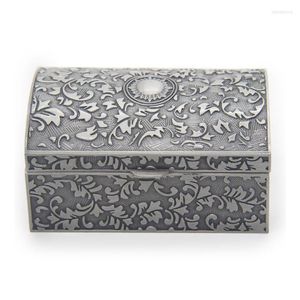 Jewelry Pouches Vintage Metal Box Small Trinket Storage Organizer Chest Ring Case