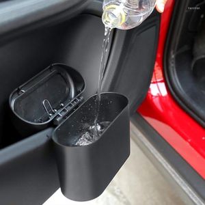 Interior Accessories Car Trash Bin Hanging Vehicle Garbage Dust Case Storage Box ABS Square Pressing Type Can Products