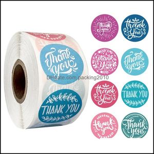 Gift Wrap 500Pcs Round Thank You For Your Order Sticker Heart Handmade S Per Roll Appli To Gift Packaging White Labels 1947 V2 Drop Dhxoj