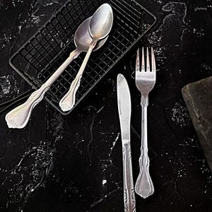 Dinnerware Sets Silver Plated Birthday Cutlery Set Stainless Steel One Person Designer High Quality Dinner Vaisselle Tableware OA50DS