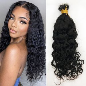 Micro Pärlor Hår Nano Ring Human Hair Extension Malaysian Curly Remy Hair Natural Color for Women