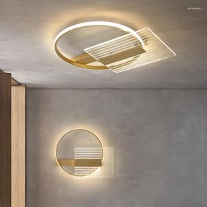 Ceiling Lights Modern Round Living Room Lamp Gold Bedroom Study Decoration Nordic Restaurant