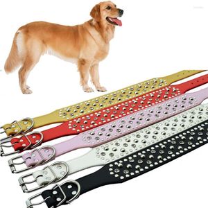 Dog Collars Medium Size Large Dog-Collar 2 Inch Wide Pu Leather Collar For Dogs Pitbulls Big Pet Supplies Sizes M L XL XXL Available