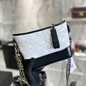 Womens Calfskin Classic Mini Hobo Quilted Bags Cowhide Leather Aged Silver Gold Chian Crossbody Shoulder Large Capacity Street Designer Handbags 20x15x8cm