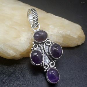 Colares pendentes Jóias de pedras gemasfactory grande promoção 925 prata raro raro charoite púrpura feminino feminino mamãe colar 0378