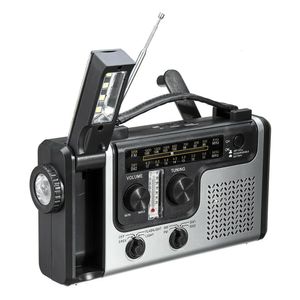 Radio Solar Hand Crank Receiver Mini Portable AM FM Weather with Multifunctional Flashlight Emergency Power Supply 221111
