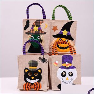 Outras festa festiva fornecem Halloween Pumpkin Bag Witches Candy Treat ou Trick Gift Organizer Storage Bolsa Handbag Hall Dhtzx