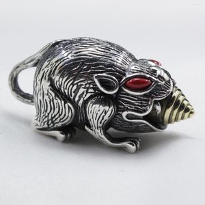Collane con ciondolo 925Sterling Silver Tubao God Weasel Mouse Yellow Of Wealth Holding Bag Collana appesa