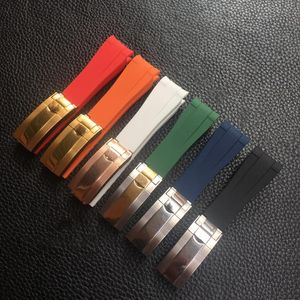 롤렉스 GMT 잠수함 Oysterflex 고무 스트랩 Wristband244i용 20mm 실리콘 시계 밴드