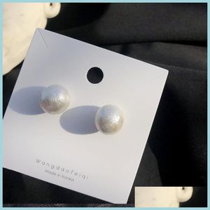 Stud Stud White Simated Pearl Ball Orecchini per le donne Brincos Boucle Doreille Femme Cute Earings Studs Gioielli di moda Oorbellen Dro Dhh9U