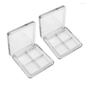 Storage Bottles 4 Grids Transparent Square Empty Eyeshadow Dishes DIY Palettes Subpackaging Boxes Lipstick Plate