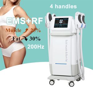 4 handtag 200Hz EMS Body Slimming Machine EMSLIM Electromagnetic RF Muscle Training Sculpt Instrument Hiemt Body Shape Weight Loss Fat Reduction Massage Device