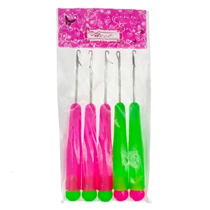 10Pcs Plastic Handle Crochet Needle Hook for Hair Braiding Kids Adults Braid Hair