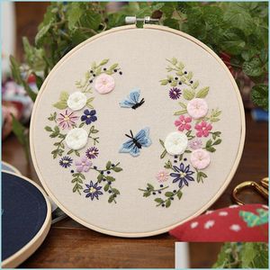 Other Arts And Crafts Other Arts And Crafts European Diy Embroidery Flower Pattern Handwork Needlework For Beginner Cross Stitch Kit Dhgzb