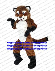 Brązowy pluszowy futrzany Fox Mascot Costume Husky Dog Wolf Fursuit dla dorosłych kreskówek strój postaci film Rekreacja Zaz7572