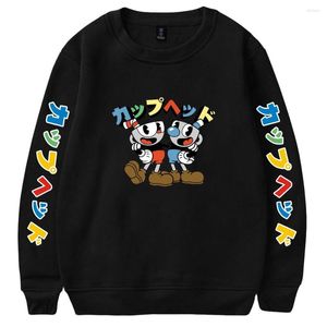 Мужские капюшоны The Cuphead Show Cartoon Whothirt Crewneck Мужские рукавы мужская женская уличная уличная одежда 2022 Американское аниме