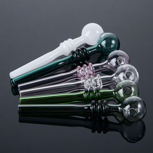 Thick Pyrex Glass Oil Burner Pipe 5 Inch Small Smoking Pipes Straight Type Spoon Dab Rigs Mini Heady Bongs SW39