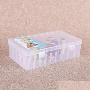 Andra konst och hantverk Övriga konst och hantverk 42 Spools Sying Bobbins Thread Storage Box Craft Container Holder Organizing Case Knitt DHG92