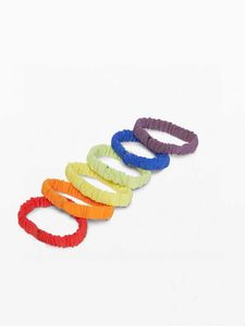 2022LUU Huvudbonader H￥rbanden Designer Rainbow 6 Color Hair Circle Sport Candy Macaron Hairband Yoga Fitness Hairs Cord Reflective Anti-Scid Super Elastic