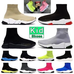 Kids Kids Knit Casual Casual Kids Garotas meninas deisgner tênis triplo preto e branco rosa lumin