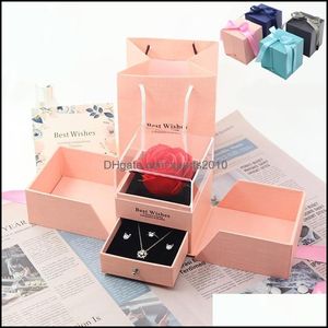 Gift Wrap Unfade Flower Rose Jewelry Box Necklace Strange Gift For Mother Girlfriend Valentines Day 1242 V2 Drop Delivery Home Garde Dhpnv