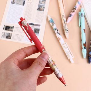 6pcs/set sevimli Çin tarzı geri çekilebilir jel kalem siyah mürekkep imza yazma Kore Kırmızı Kırtıllık Kalemleri