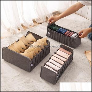 Storage Drawers Storage Ders Underwear Boxes Foldable Scarf Socks Bra Der Box Nonwoven Washable Household Clothing Organizer 5341 Q2 Dhpy9