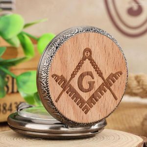 Pocket Watches Masonic Watch Silver Men's Freemason Logo Pendant Quartz Practical Ladies Necklace Clock Exquisite Souvenirs Gift