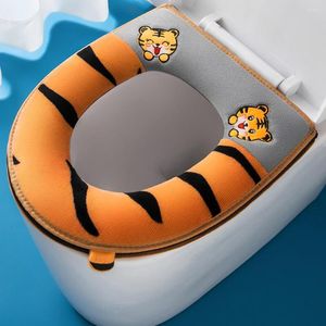 Toilet Seat Covers Cover Useful Comfy Smooth Zip Cartoon Embroidery Summer Winter Pad Closestool Warmer For El