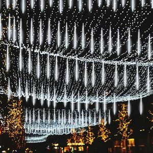 弦高輝度30/50cm LED Meteor Shower Rain Lights Cascading Falling Falling Autdoor Light for Christmas Tree Snowicicle